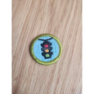 Vintage BSA Boy Scouts of America Traffic Safety Merit Badge Patch Stoplight